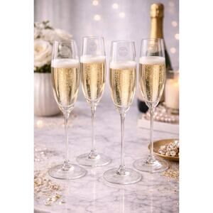 Lenox Tuscany Classics Champagne Flutes Set of 6 Crystal Glasses Dishwasher Safe